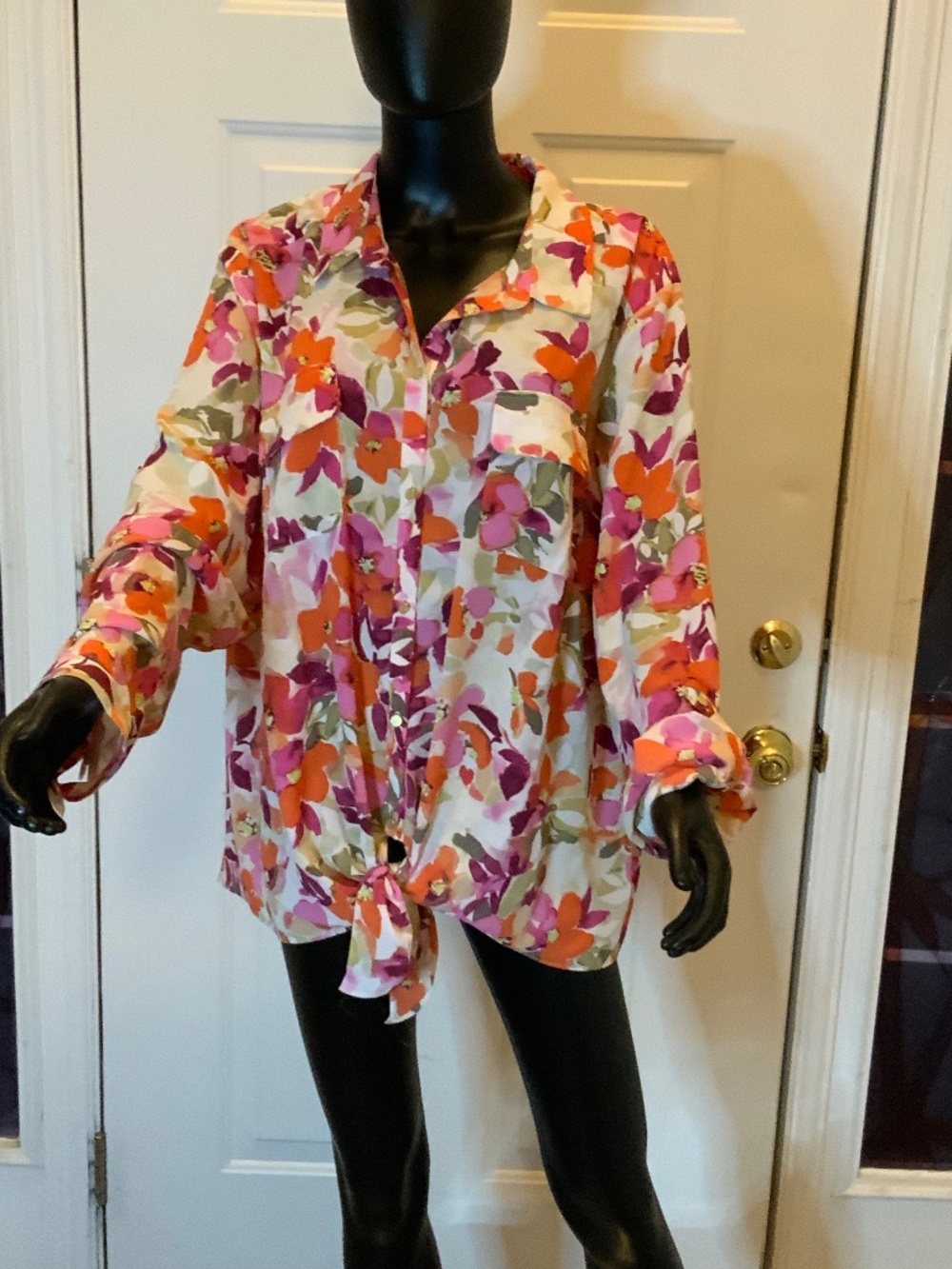 Investments Woman Tie Front Blouse